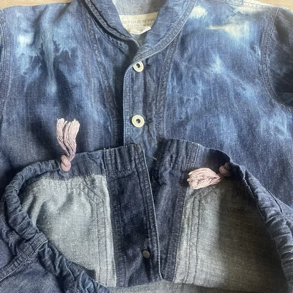 Denim & Supply Tie Dye Blazer Medium Jean Jacket Lightweight Ralph Lauren - Picture 7 of 8